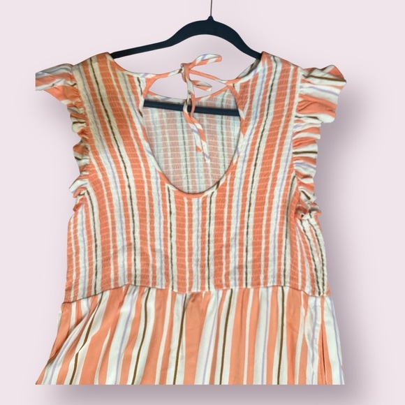 A New Day Striped Flutter Sleeve Dress – Tie Back – Size XXL – NWT - Picture 5 of 12